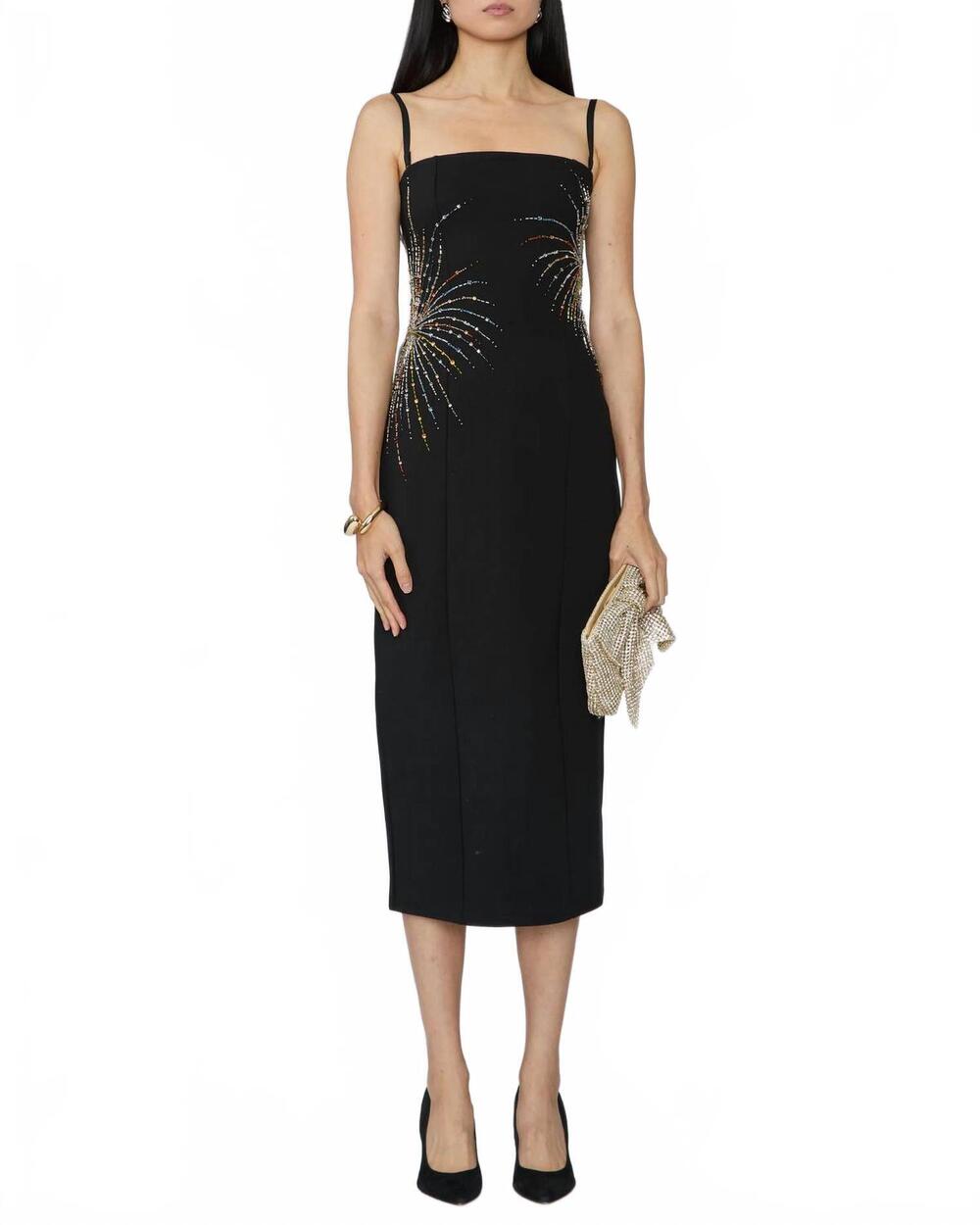 NEW STAUD britney midi dress in firework